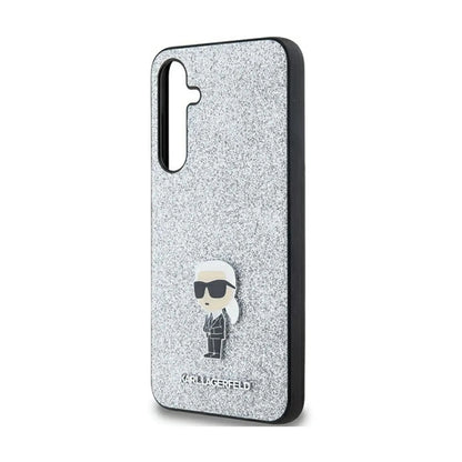 Karl Lagerfeld Hülle Glitter Ikonik Metal Pin Silber – Galaxy A35 5G