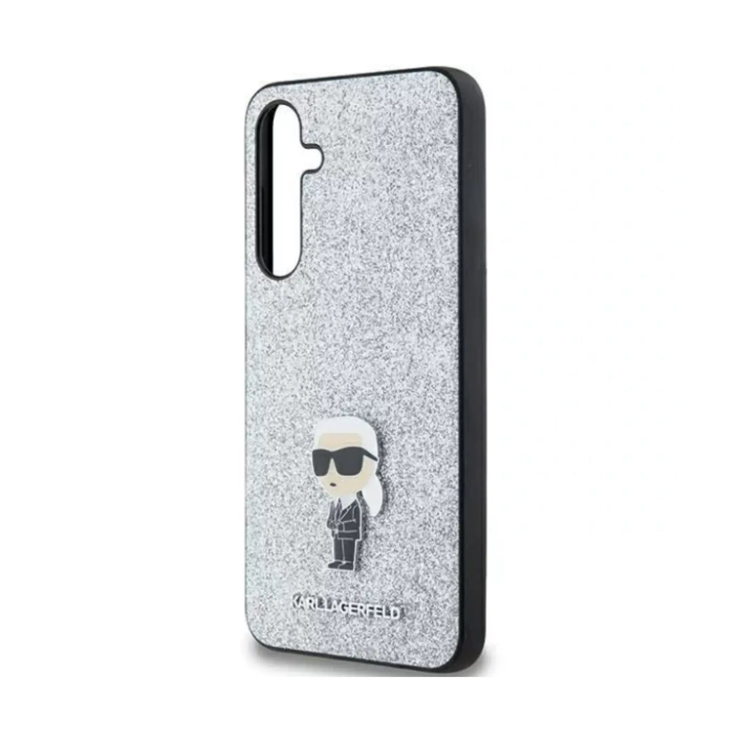 Karl Lagerfeld Hülle Fixed Glitter Choupette Logo Metal Pin Silber – Galaxy A55 5G