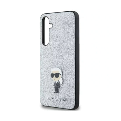 Karl Lagerfeld Hülle Fixed Glitter Choupette Logo Metal Pin Silber – Galaxy A55 5G