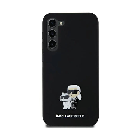 Karl Lagerfeld Hülle Silicone Karl & Choupette Metal Pin Schwarz – Galaxy A35 5G