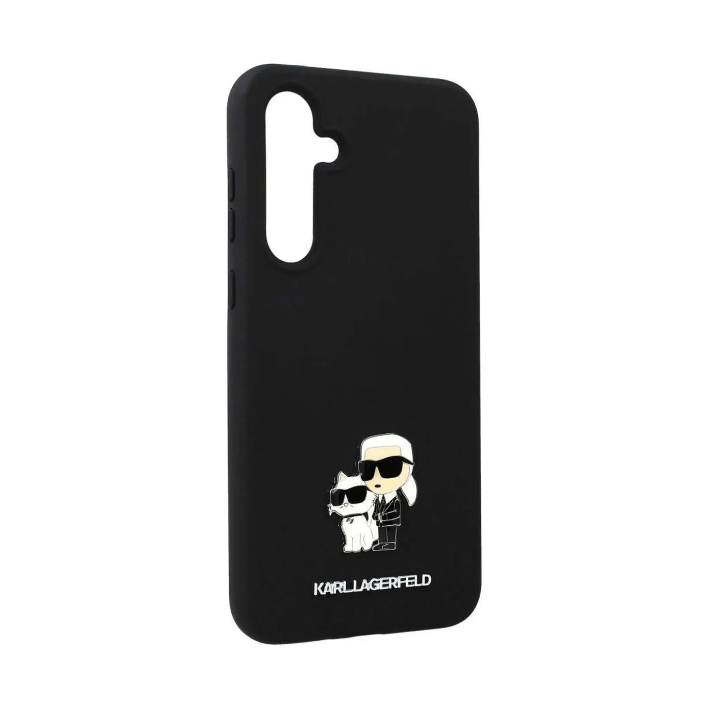 Karl Lagerfeld Hülle Silicone Karl & Choupette Metal Pin Schwarz – Galaxy A35 5G