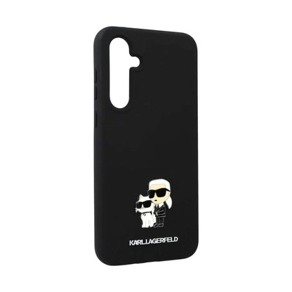 Karl Lagerfeld Hülle Silicone Karl & Choupette Metal Pin Schwarz – Galaxy A35 5G
