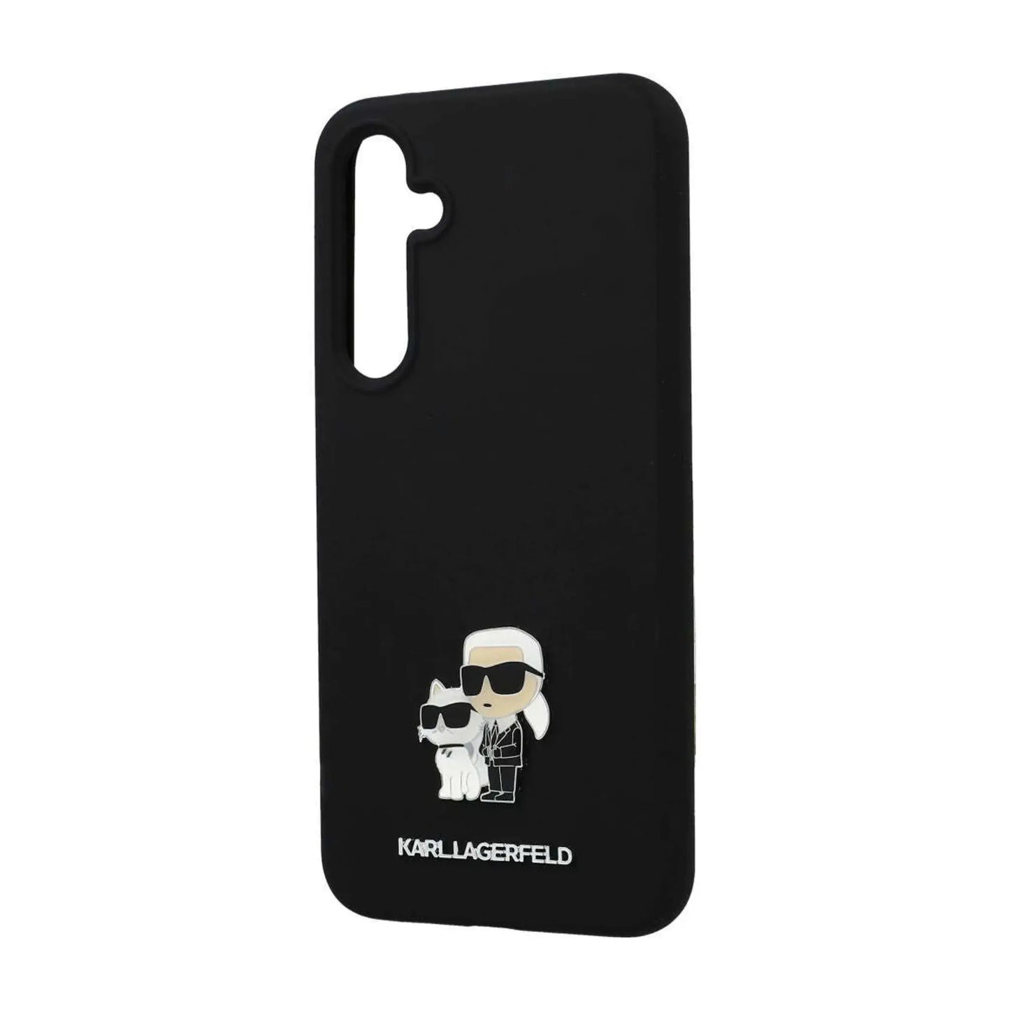 Karl Lagerfeld Hülle Silicone Karl & Choupette Metal Pin Schwarz – Galaxy A35 5G