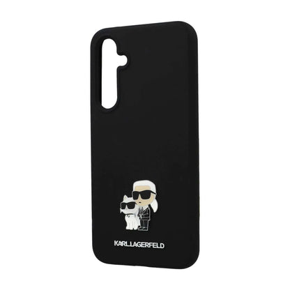 Karl Lagerfeld Hülle Silicone Karl & Choupette Metal Pin Schwarz – Galaxy A35 5G