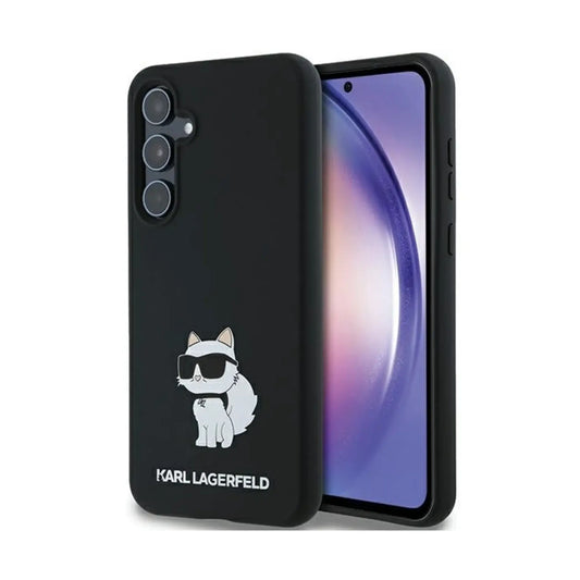 Karl Lagerfeld Hülle Silicone Choupette Metal Pin Schwarz – Galaxy A55 5G