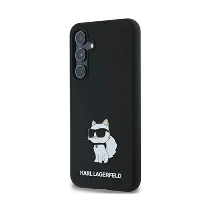 Karl Lagerfeld Hülle Silicone Choupette Metal Pin Schwarz – Galaxy A55 5G
