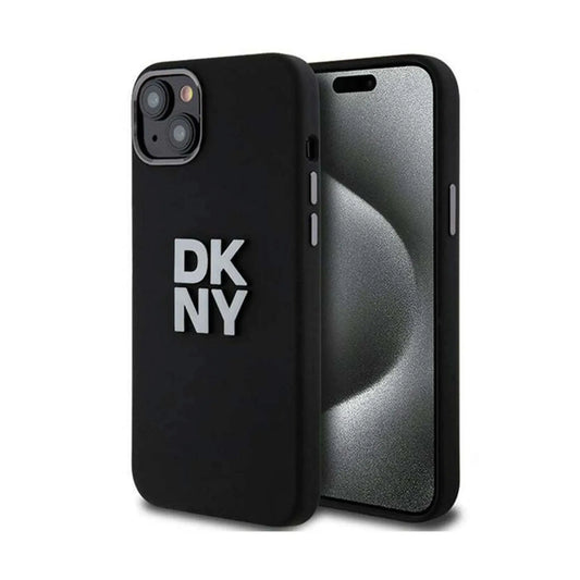 DKNY Hülle Liquid Silicone Metal Logo Schwarz – iPhone 13/14/15