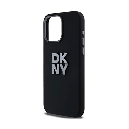 DKNY Hülle Liquid Silicone Metal Logo Schwarz – iPhone 15 Pro Max