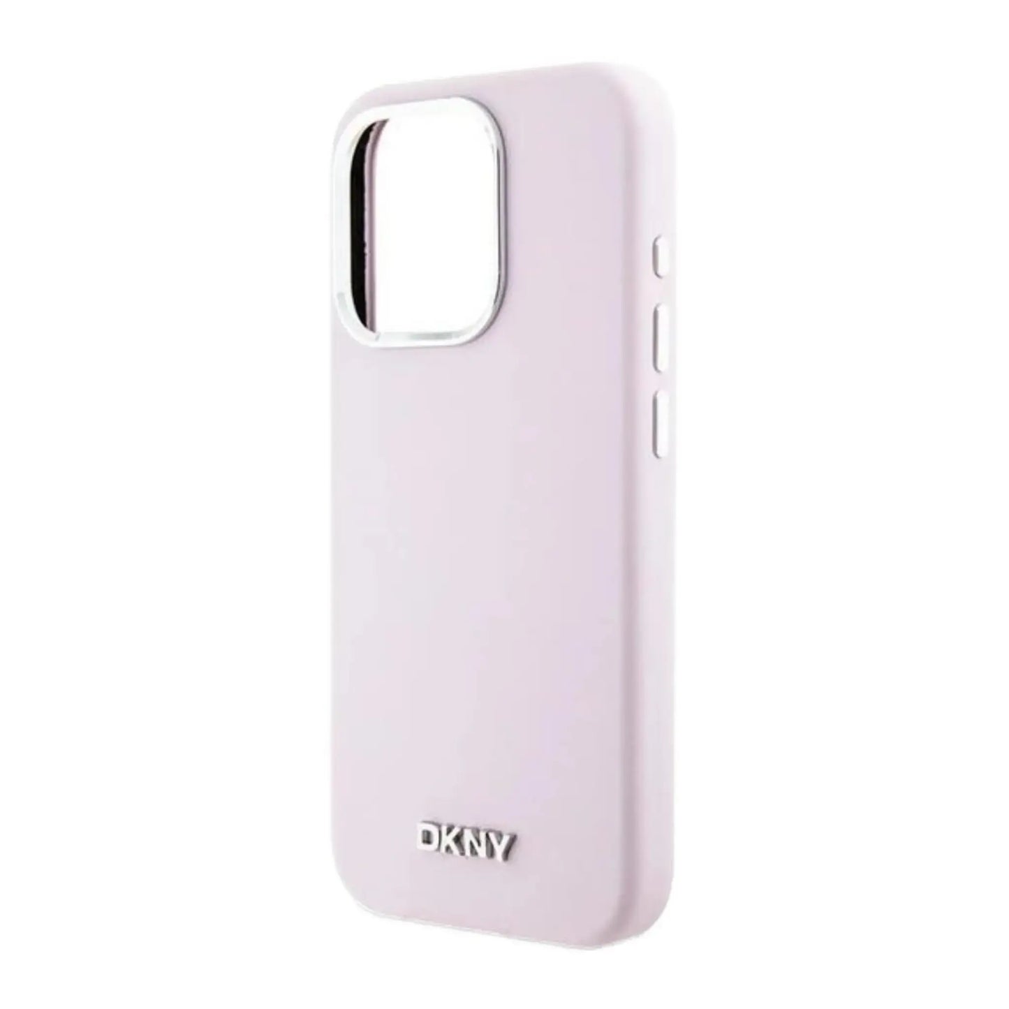 DKNY Hülle Liquid Silicone Small Metal Logo MagSafe Pink – iPhone 15 Pro
