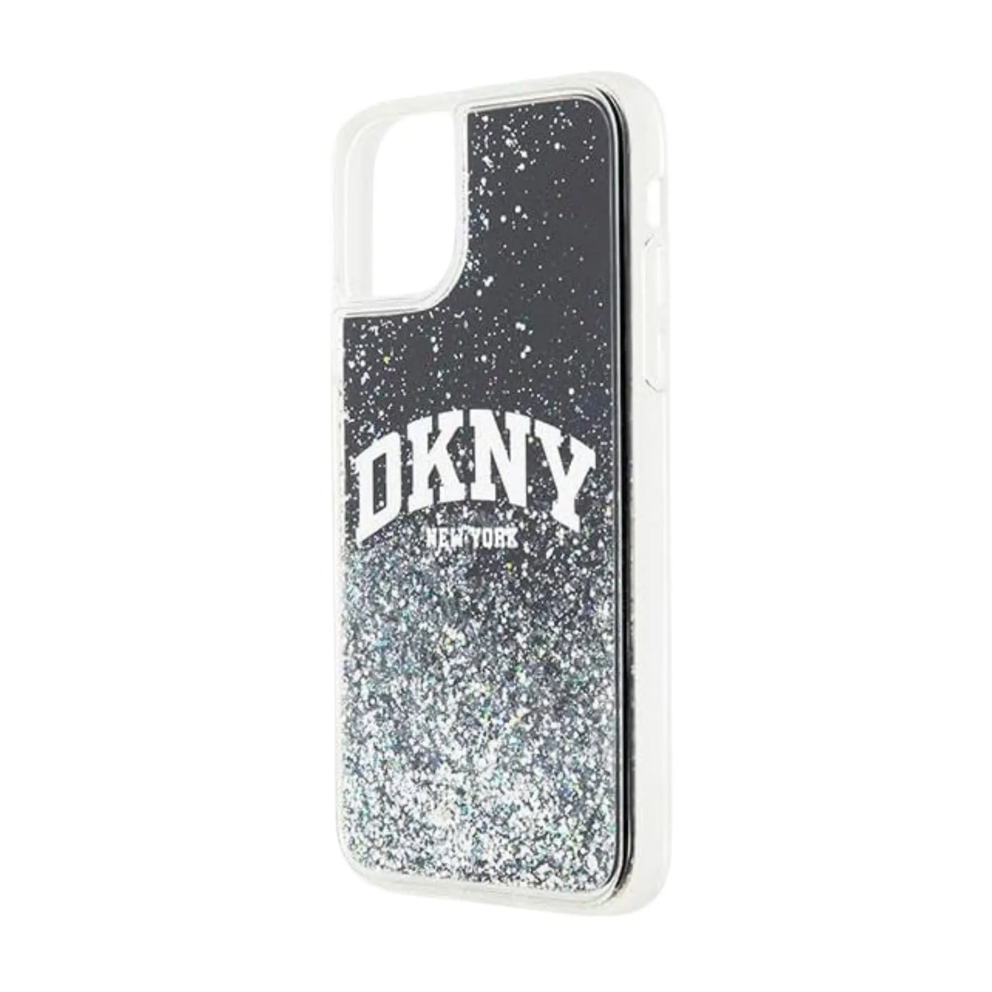 DKNY Hülle Liquid Glitter Arch Logo Schwarz – iPhone 11