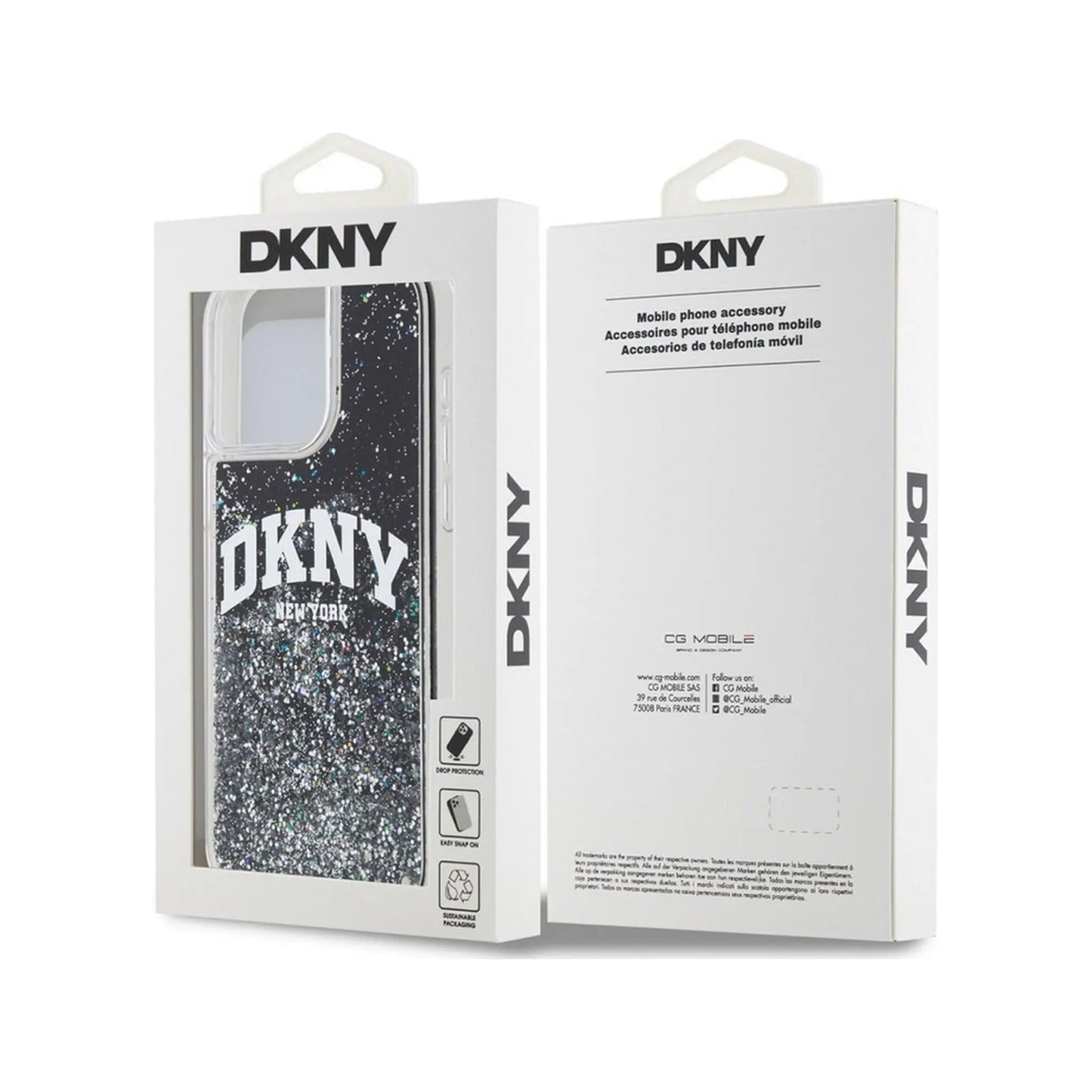 DKNY Hülle Liquid Glitter Big Logo Schwarz – iPhone 13 Pro