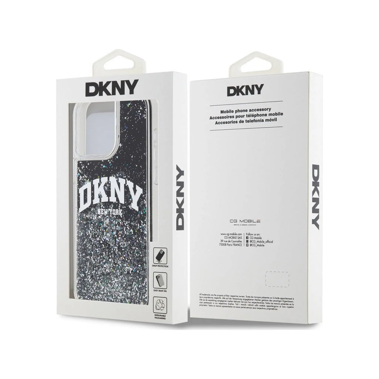 DKNY Hülle Liquid Glitter Big Logo Schwarz – iPhone 13 Pro Max