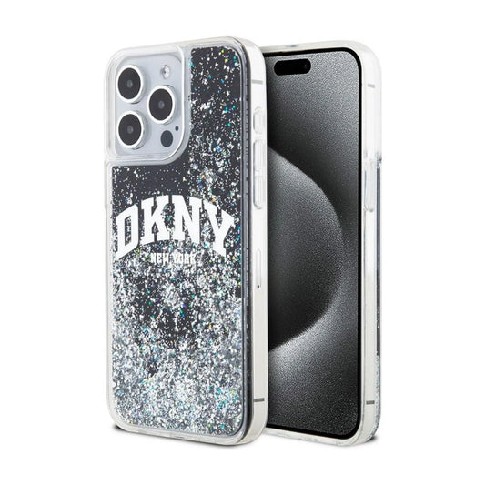 DKNY Hülle Liquid Glitter Big Logo Schwarz – iPhone 14 Pro
