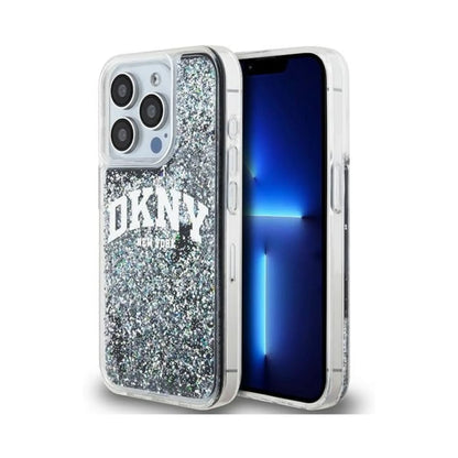 DKNY Hülle Liquid Glitter Big Logo Schwarz – iPhone 15 Pro