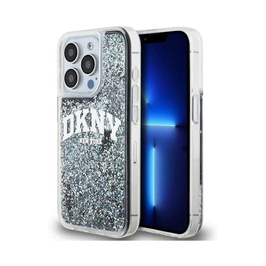 DKNY Hülle Liquid Glitter Big Logo Schwarz – iPhone 15 Pro