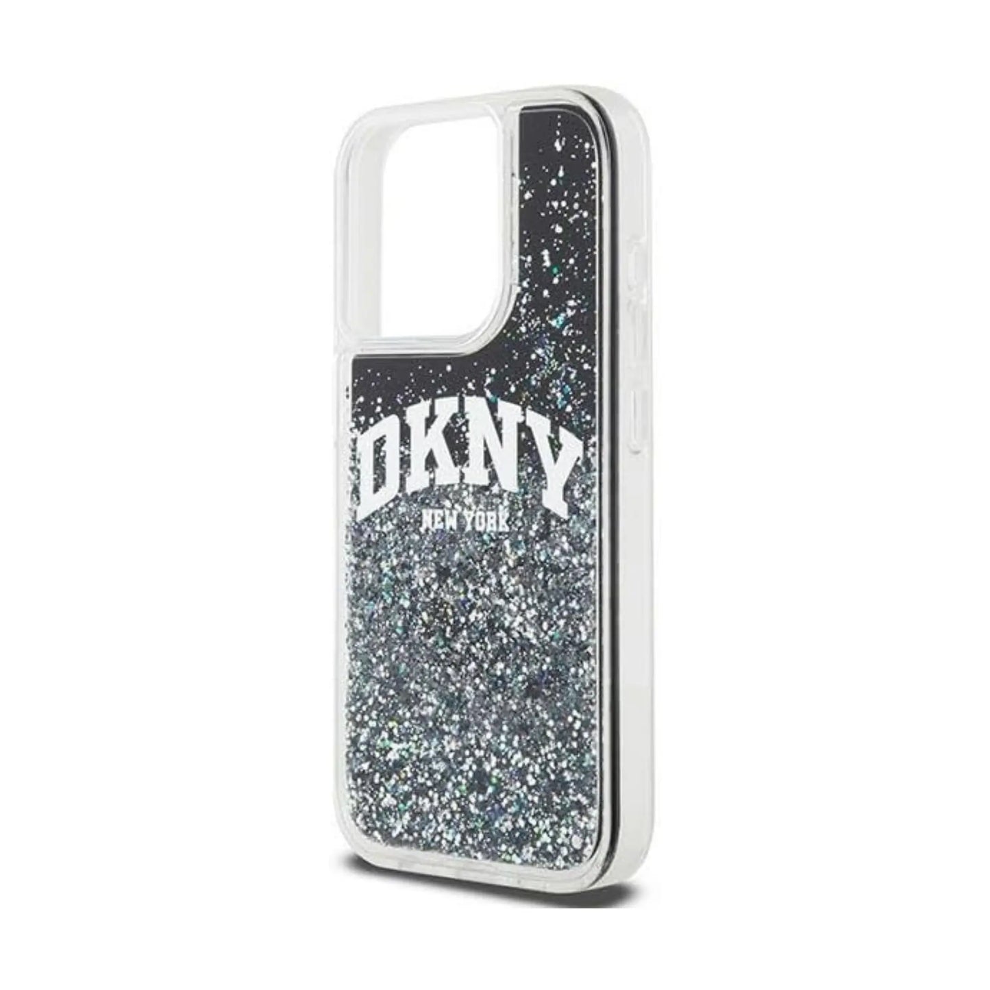 DKNY Hülle Liquid Glitter Big Logo Schwarz – iPhone 15 Pro