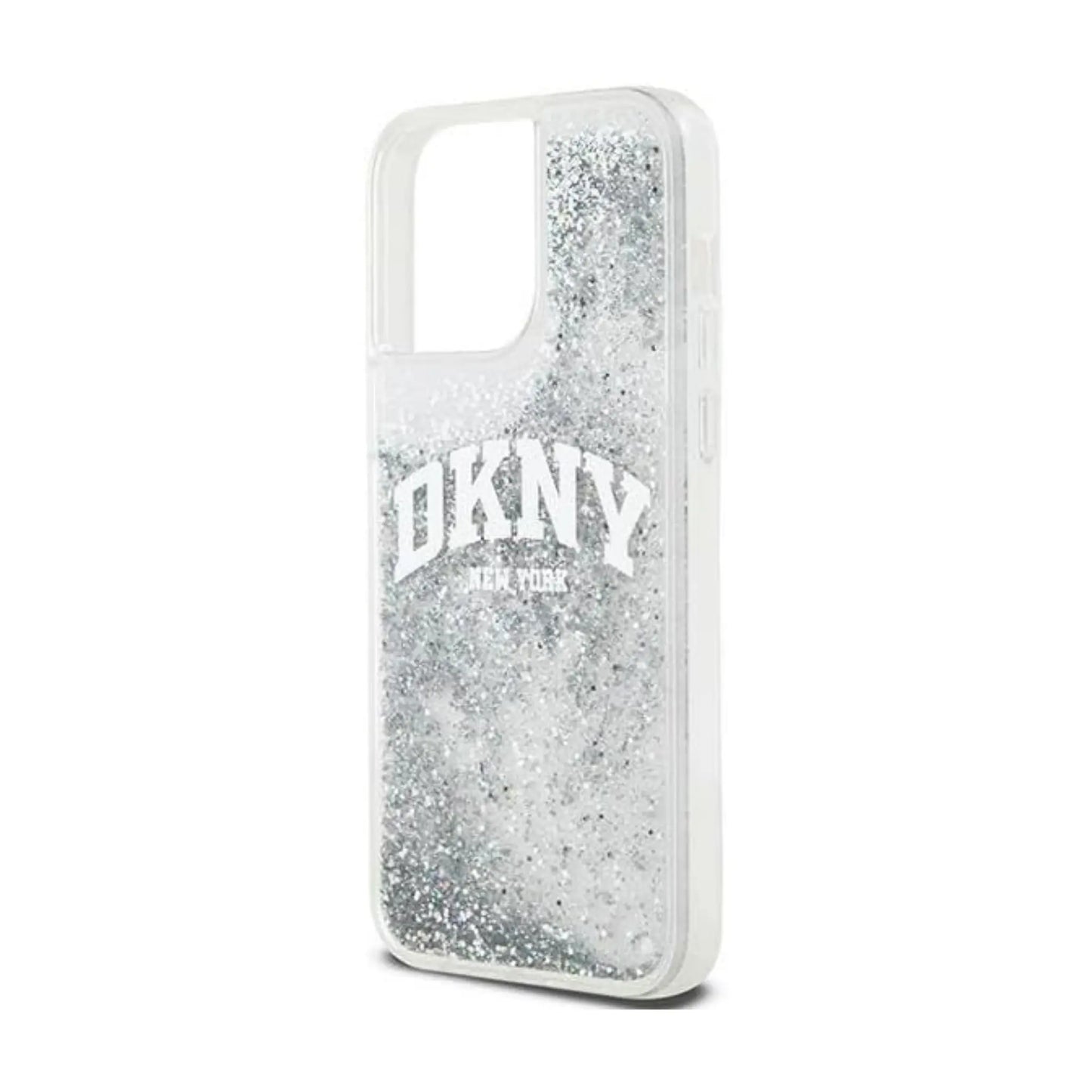 DKNY Hülle Liquid Glitter Big Logo Weiß – iPhone 15 Pro