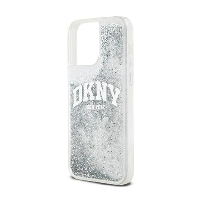 DKNY Hülle Liquid Glitter Big Logo Weiß – iPhone 15 Pro