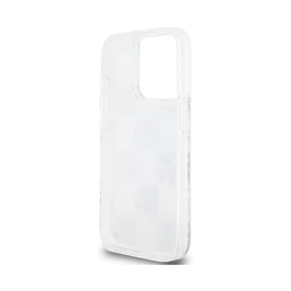 DKNY Hülle Liquid Glitter Multilogo Weiß – iPhone 15 Pro