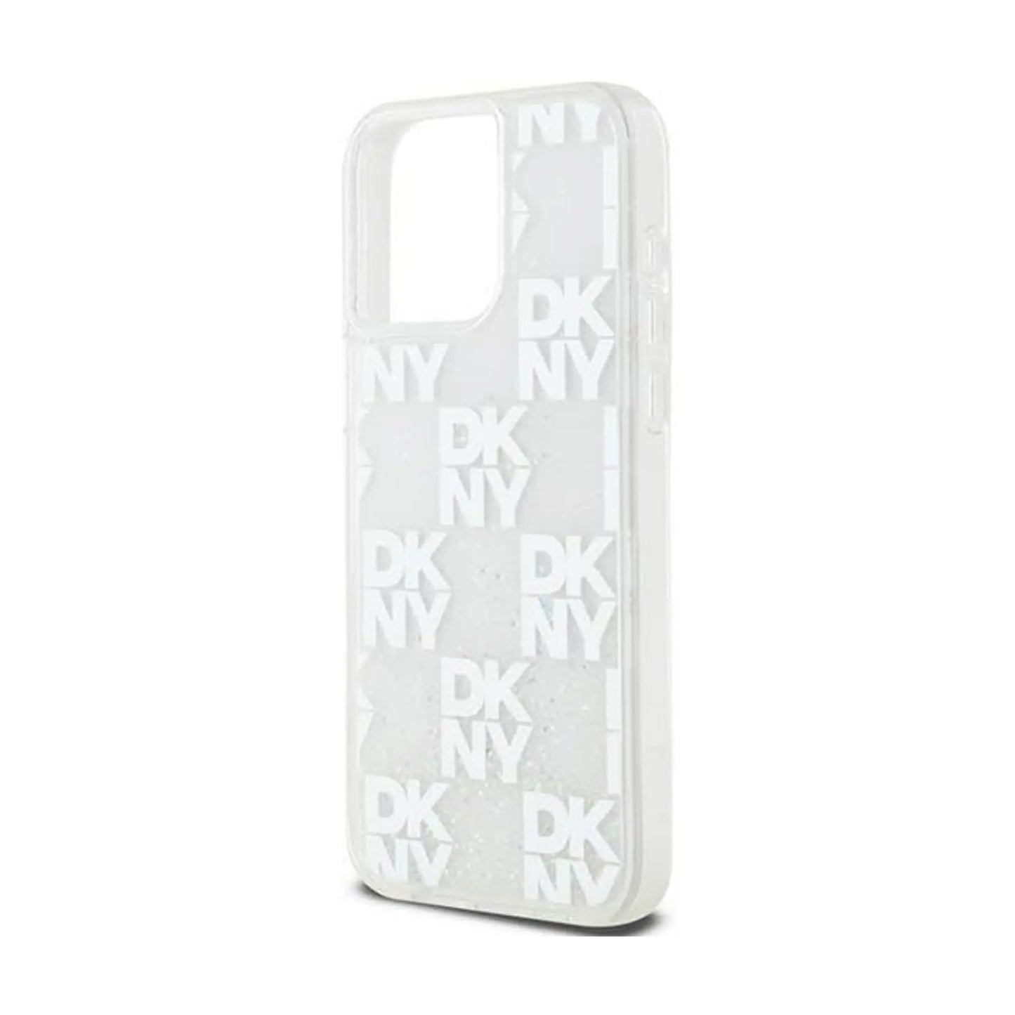 DKNY Hülle Liquid Glitter Multilogo Weiß – iPhone 15 Pro Max