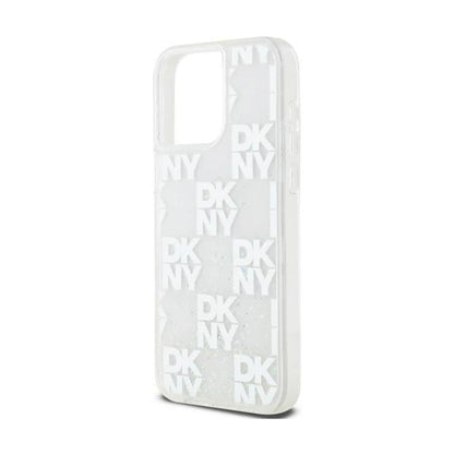 DKNY Hülle Liquid Glitter Multilogo Weiß – iPhone 15 Pro Max