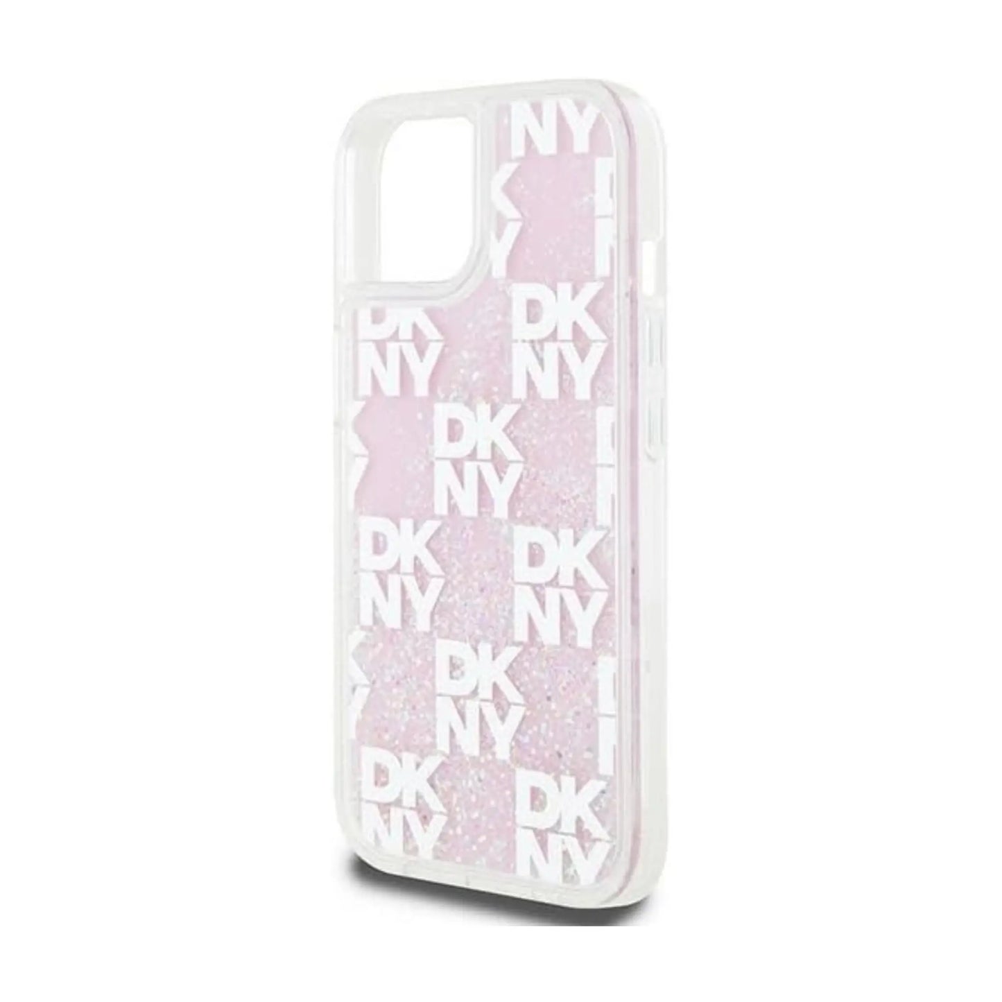 DKNY Hülle Liquid Glitter Multilogo Pink – iPhone 13/14/15
