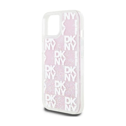 DKNY Hülle Liquid Glitter Multilogo Pink – iPhone 13/14/15