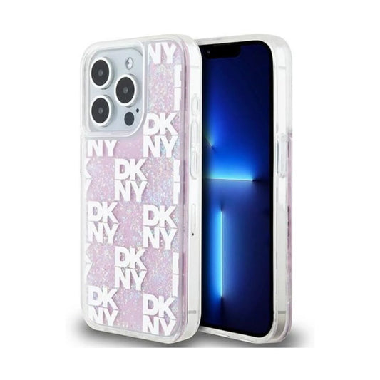 DKNY Hülle Liquid Glitter Multilogo Pink – iPhone 15 Pro