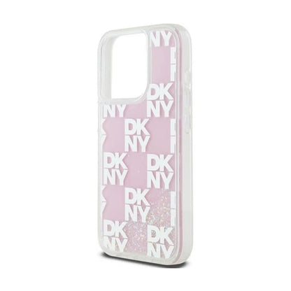 DKNY Hülle Liquid Glitter Multilogo Pink – iPhone 15 Pro