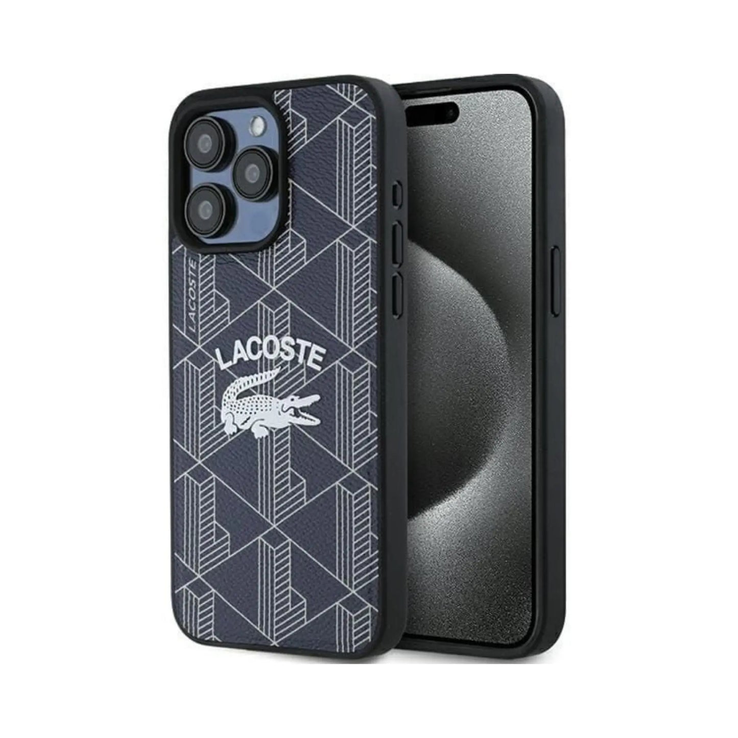 Lacoste Hülle Hardcase Monogram Vintage Logo MagSafe Navy – iPhone 15 Pro
