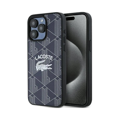 Lacoste Hülle Hardcase Monogram Vintage Logo MagSafe Navy – iPhone 15 Pro