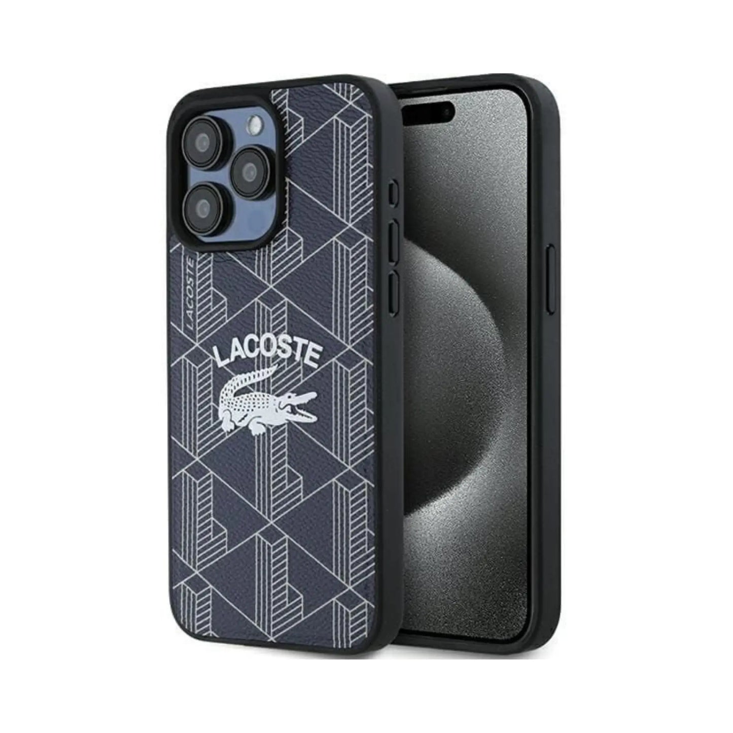Lacoste Hülle Hardcase Monogram Vintage Logo MagSafe Navy – iPhone 15 Pro Max