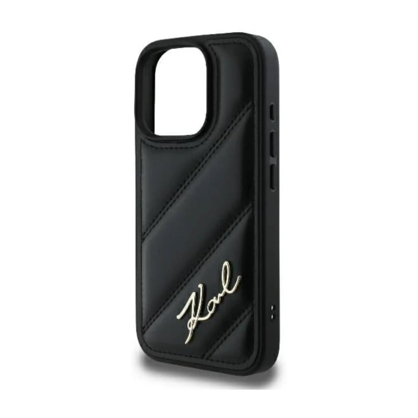Karl Lagerfeld Quilted Signature Hülle Schwarz – iPhone 16 Pro