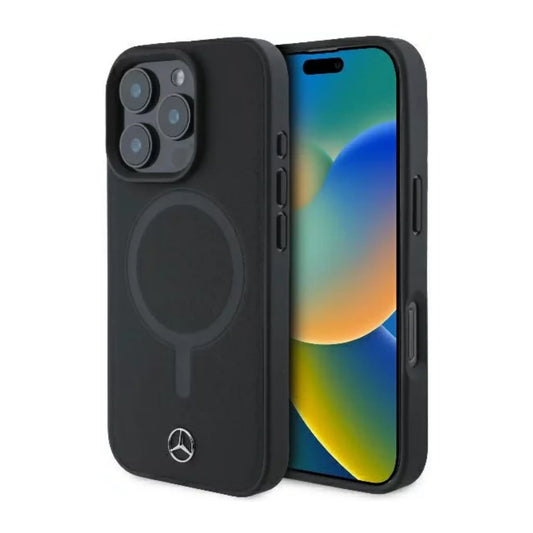Mercedes Hülle MEHMP16X23RCMK Smooth Leather MagSafe Schwarz – iPhone 16 Pro Max