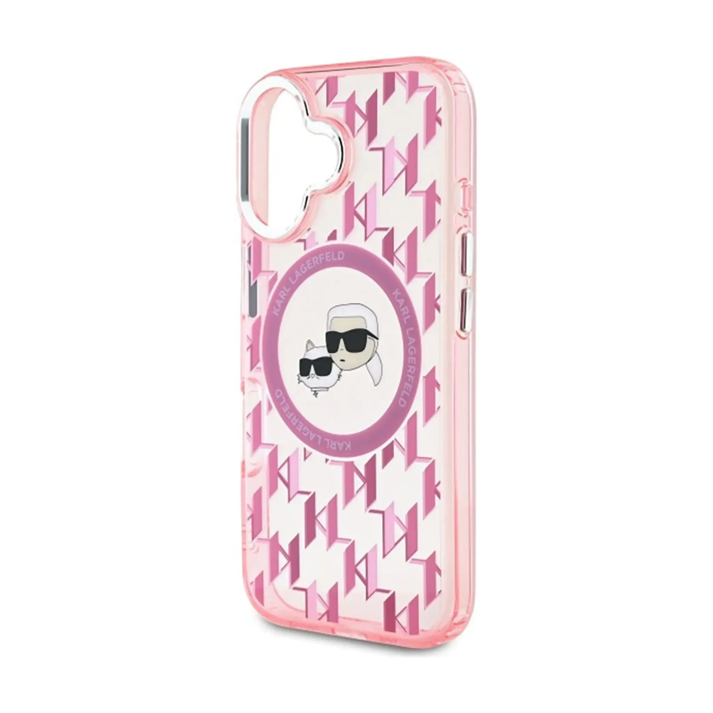 Karl Lagerfeld IML Monogramm Karl & Choupette Hülle Pink für Magsafe – iPhone 16