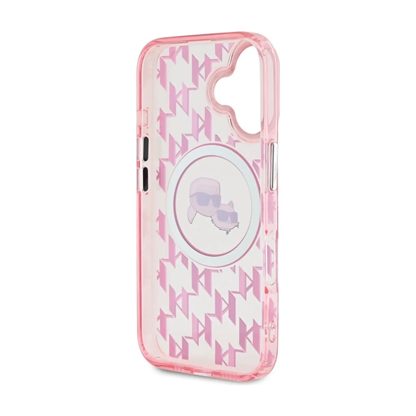 Karl Lagerfeld IML Monogramm Karl & Choupette Hülle Pink für Magsafe – iPhone 16