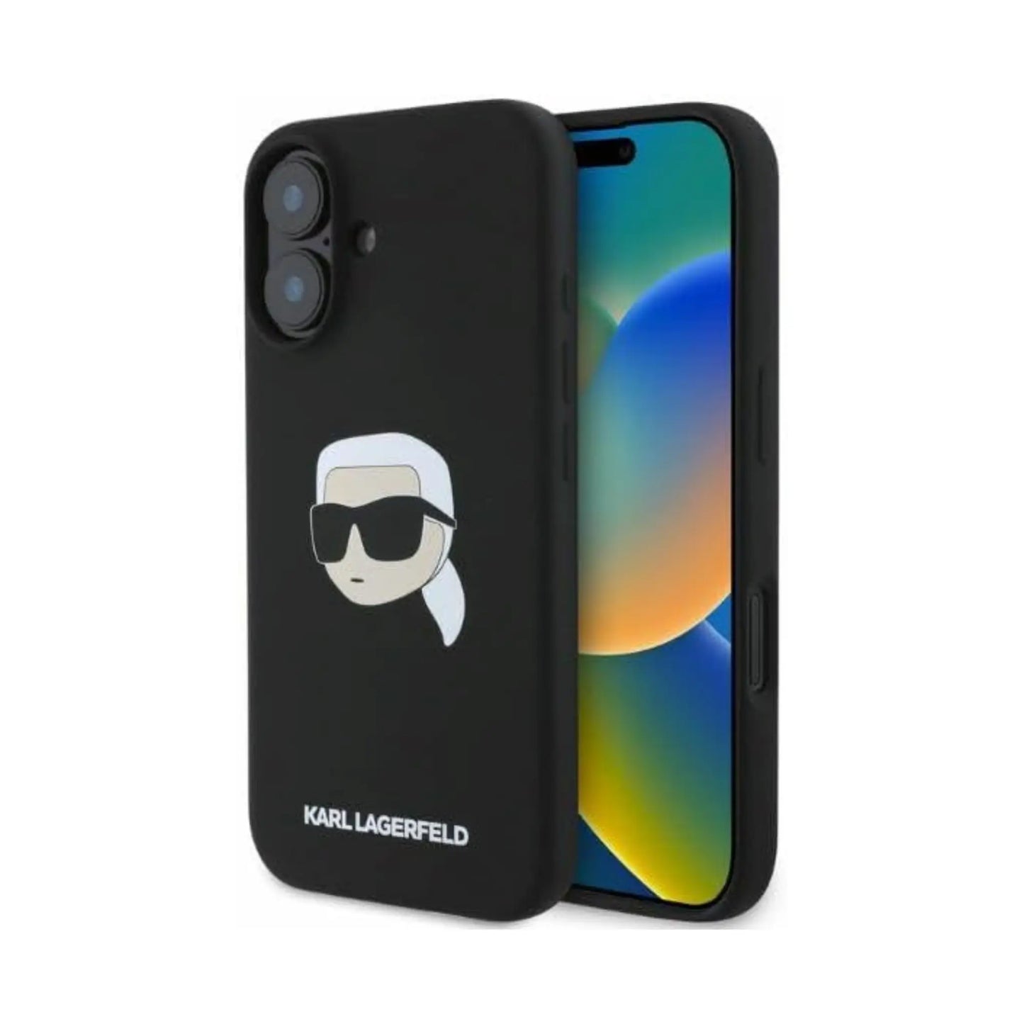 Karl Lagerfeld Karl Head Silikonhülle Schwarz für Magsafe – iPhone 16