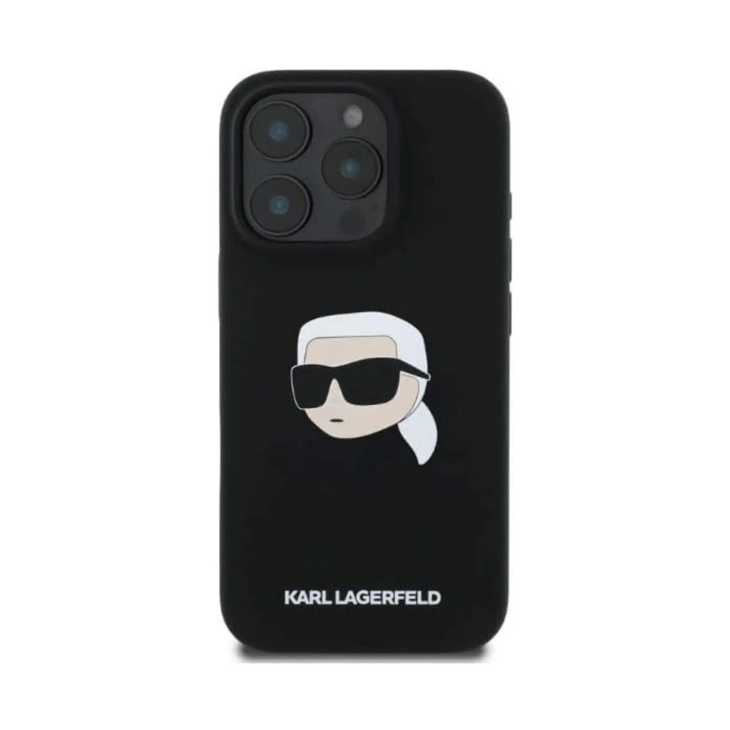 Karl Lagerfeld Karl Head Silikonhülle Schwarz für Magsafe – iPhone 16 Pro