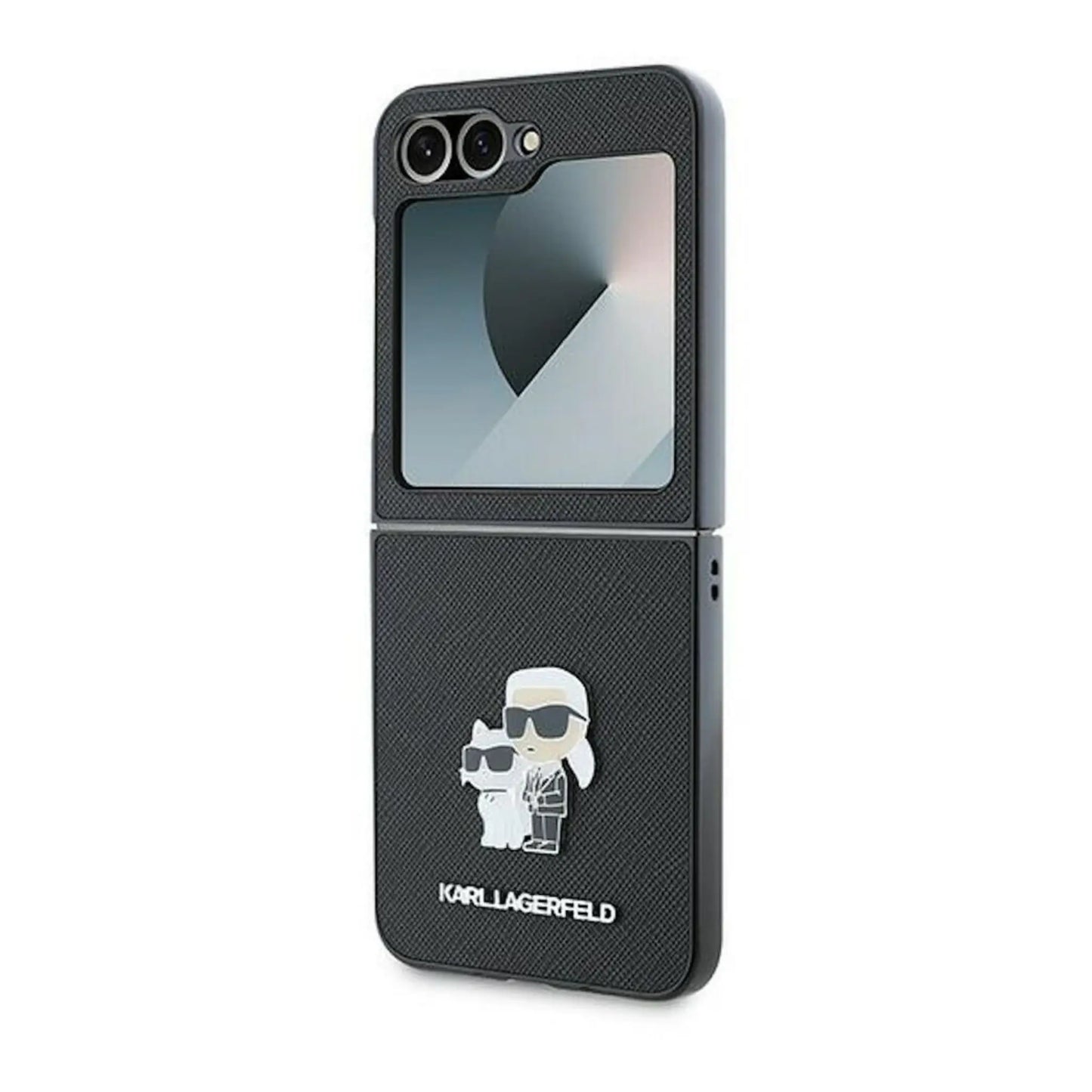 Karl Lagerfeld Hülle PU Saffiano Karl & Choupette Schwarz – Galaxy Z Flip6