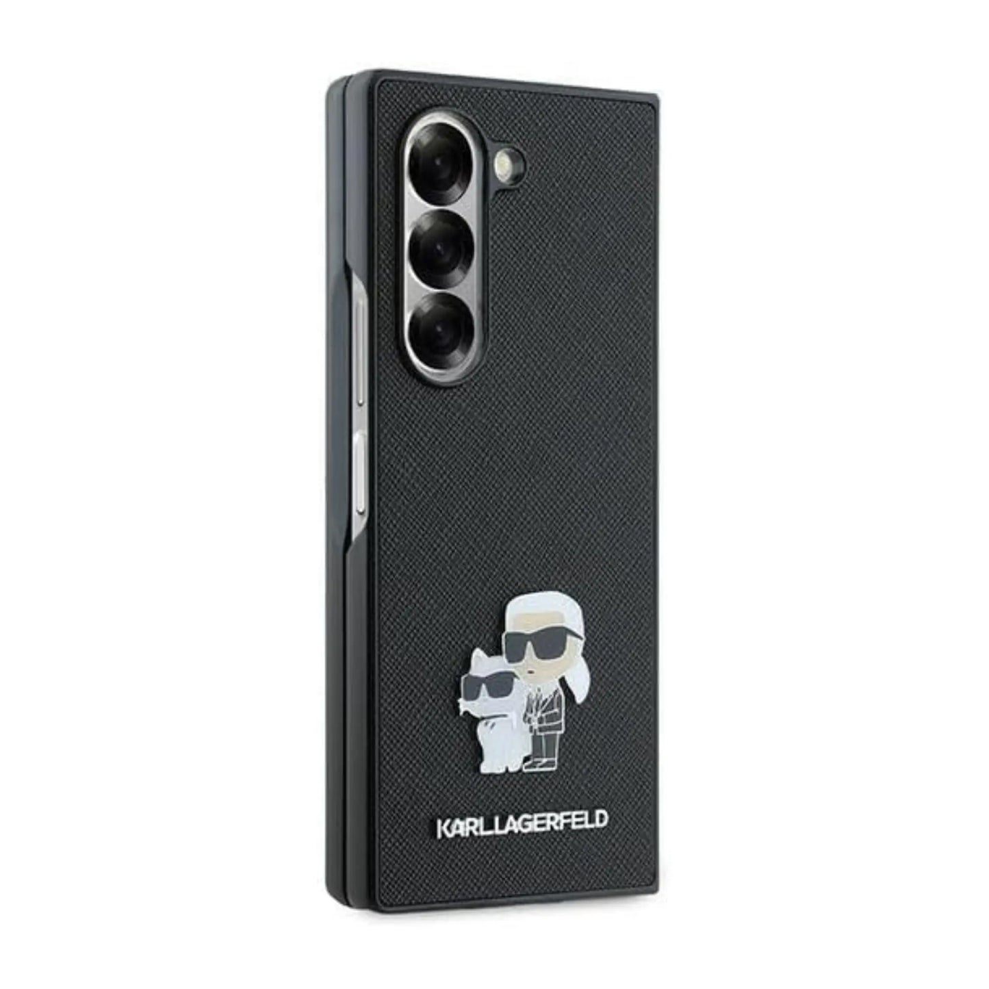 Karl Lagerfeld Hülle KLHCZFD6SAPKCNPK Saffiano Metal Pin Schwarz – Galaxy Z Fold6