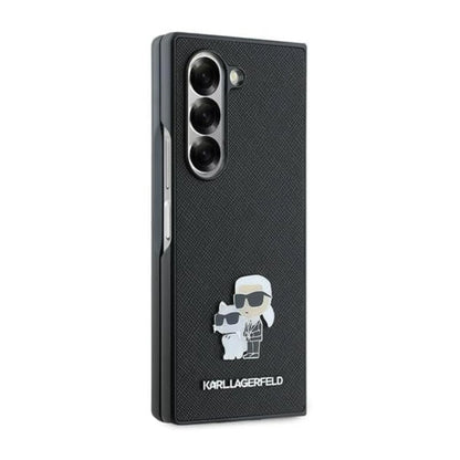 Karl Lagerfeld Hülle KLHCZFD6SAPKCNPK Saffiano Metal Pin Schwarz – Galaxy Z Fold6