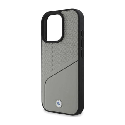 BMW Hülle BMHMP16L23RDCLG Sign Leather Grau für Magsafe – iPhone 16 Pro
