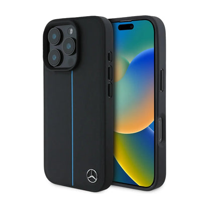 Mercedes Hülle MagSafe Vertical Stripe Schwarz – iPhone 16 Pro Max