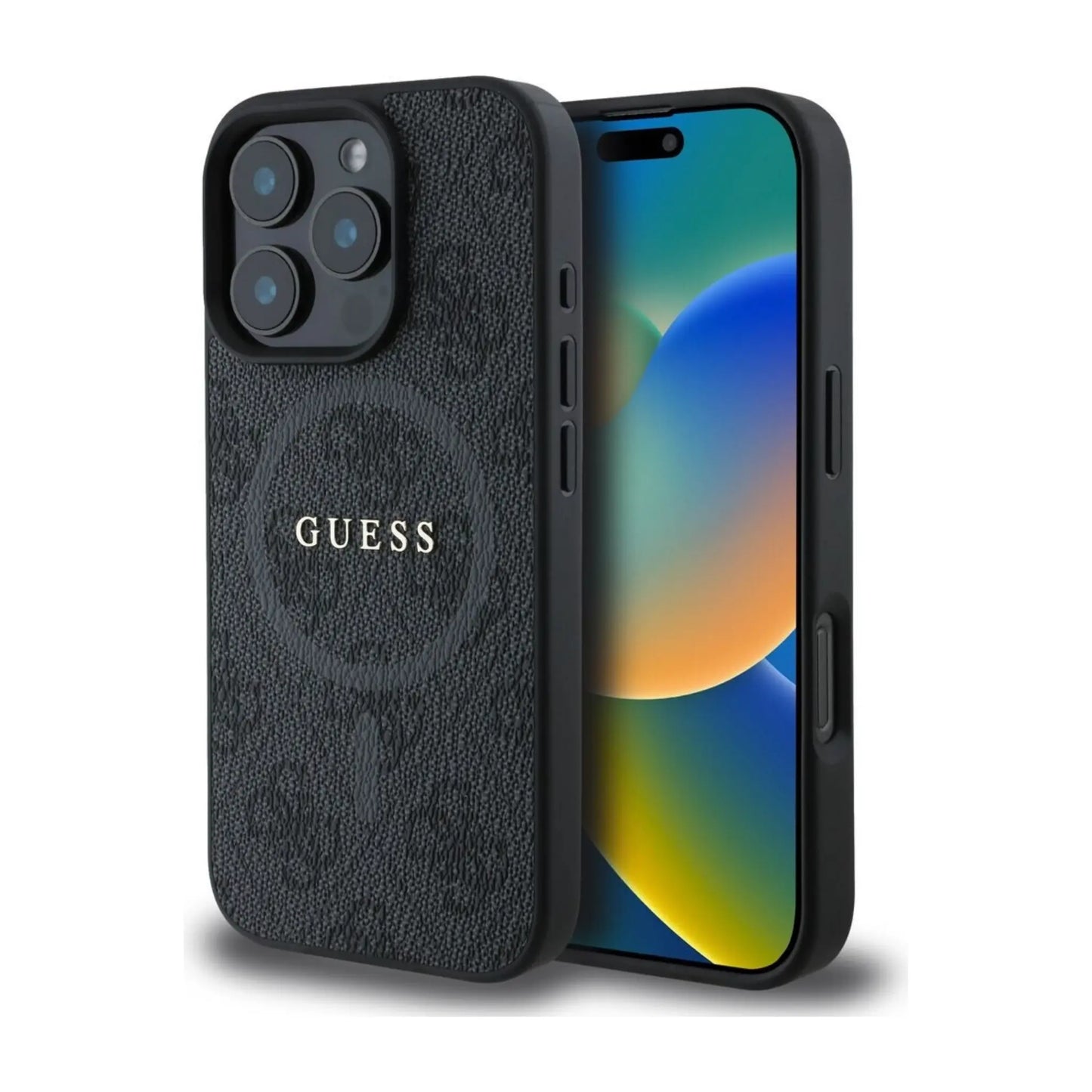 Guess Hülle Hardcase 4G Ring Classic Logo MagSafe Schwarz – iPhone 16 Pro Max