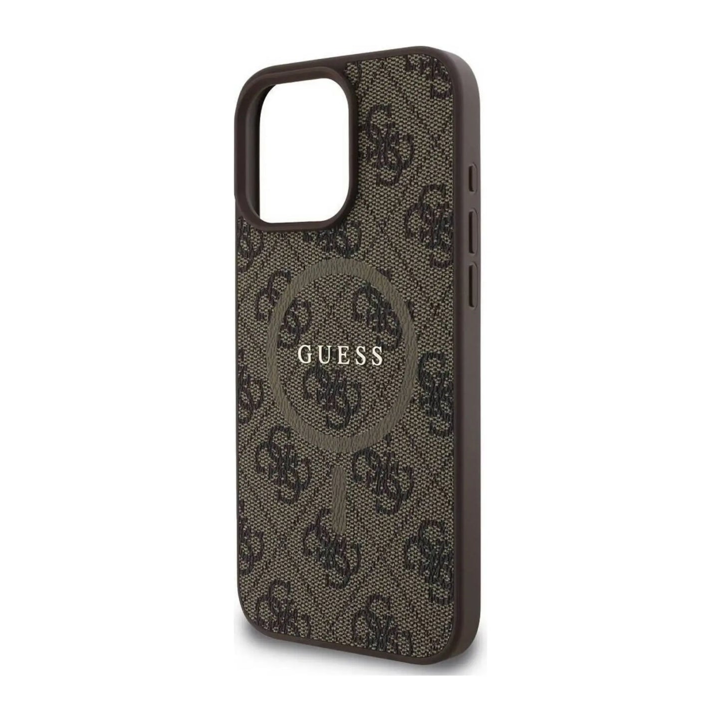 Guess Hülle Hardcase 4G Ring Classic Logo MagSafe Braun – iPhone 16 Pro Max