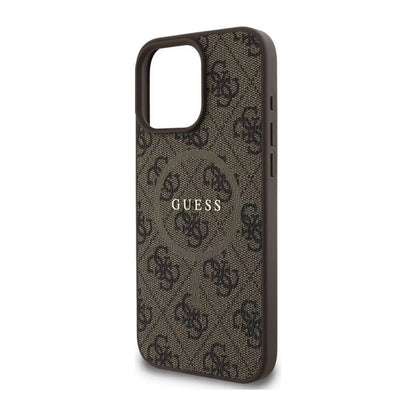 Guess Hülle Hardcase 4G Ring Classic Logo MagSafe Braun – iPhone 16 Pro Max