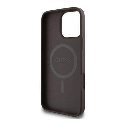 Guess Hülle Hardcase 4G Ring Classic Logo MagSafe Braun – iPhone 16 Pro Max