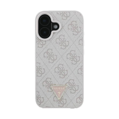 Guess Hülle 4G Strass Triangle Metal Logo Rosa – iPhone 16