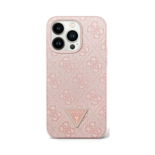 Guess 4G Strass Dreieck Metall Hülle  iPhone 16 Pro - Rosegold