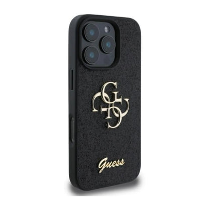 Guess Hülle GUHCP16LHG4SGK Fixed Glitter Big 4G Schwarz – iPhone 16 Pro Max